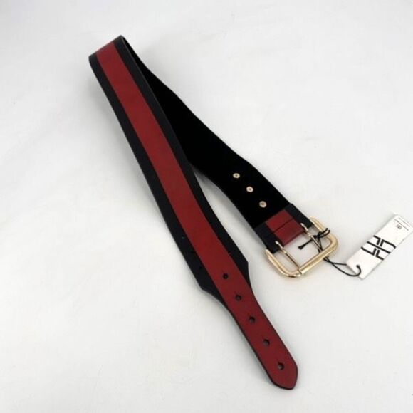 NWT B-Low The Belt Women\'s Genuine Leather Waist Belt Red Black Size‎ Medium main image 4